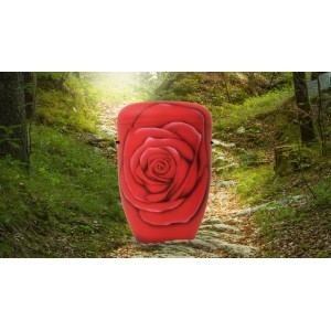 Hand Pained Biodegradable Cremation Ashes Funeral Urn / Casket – Flowering Rose